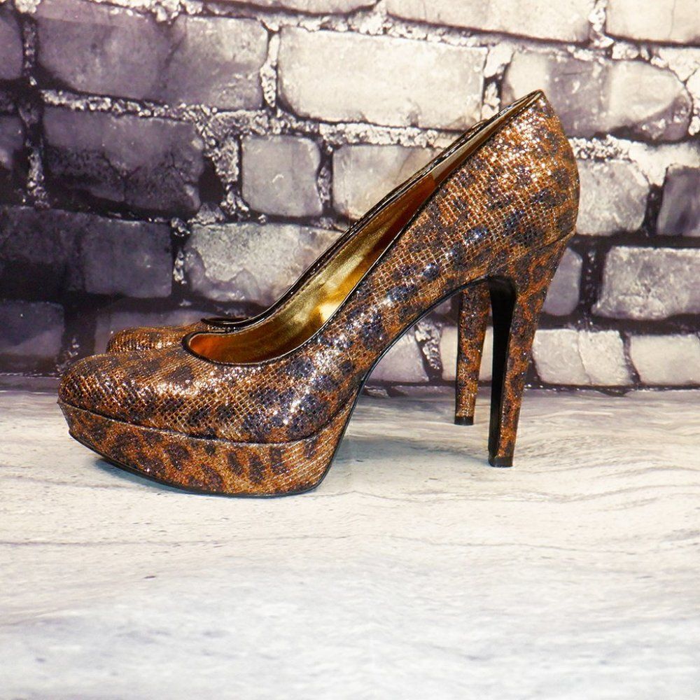 Nine West sparkle animal print stilleto heels - Picture 2 of 4